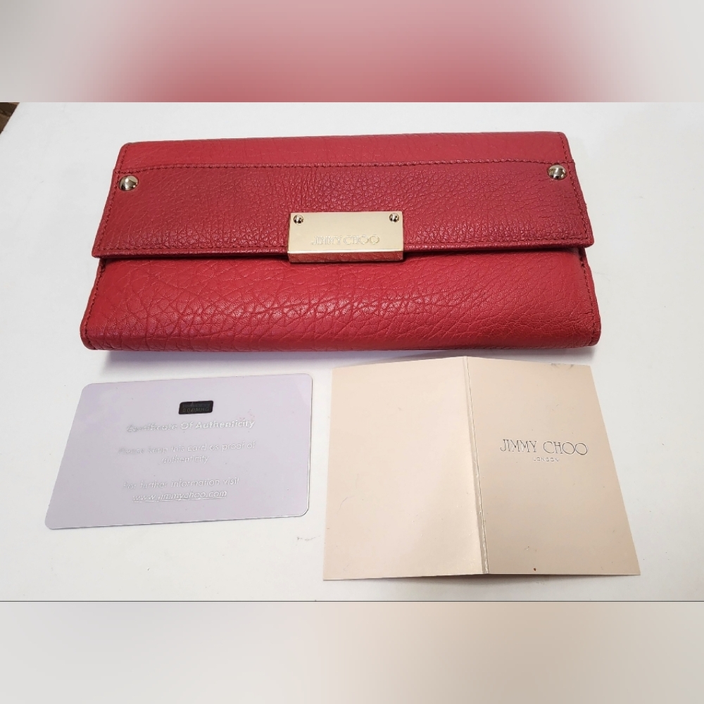 Jimmy Choo Red Leather Clutch